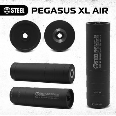 Глушитель титановый STEEL PEGASUS XL AIR 5.56 (.223), 7.62, 5.45, .308, 9mm, 6.5 АК AR PEGASUSXLAIR фото