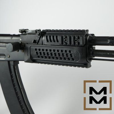 Цевье АК74 с 4 планками Пикатинни цвет черный Тактическое цевье черное АК АКМ АК 74 74bl фото
