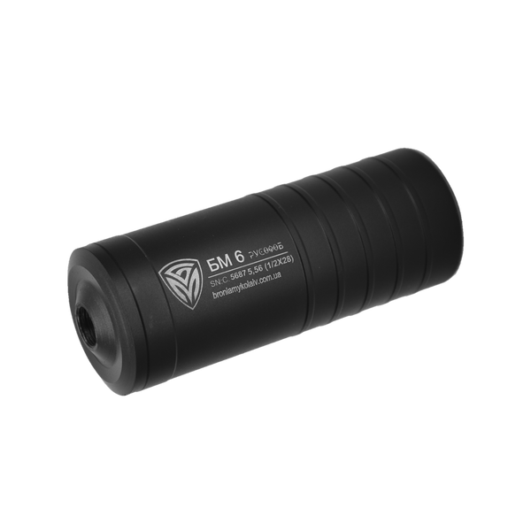 Глушник БМ6 РУСОФОБ 5,56/.223 різьба (1/2"&times;28) калібр 5,56 NATO/.223Rem/.22Lr для AR-15, M4-A1, Grot  бм6 фото