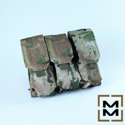 Тактический закрытый подсумок под три магазина АК мультикам 7664 фото