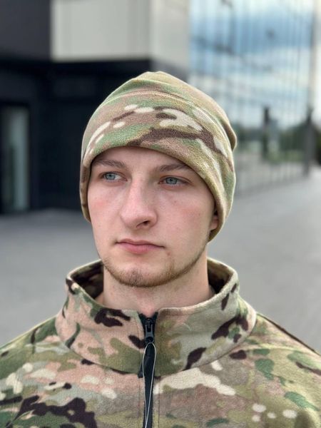 Тактическая теплая флисовая шапка мультикам,шапка для военных мультикам ,теплая зимняя армейская шапка флис
