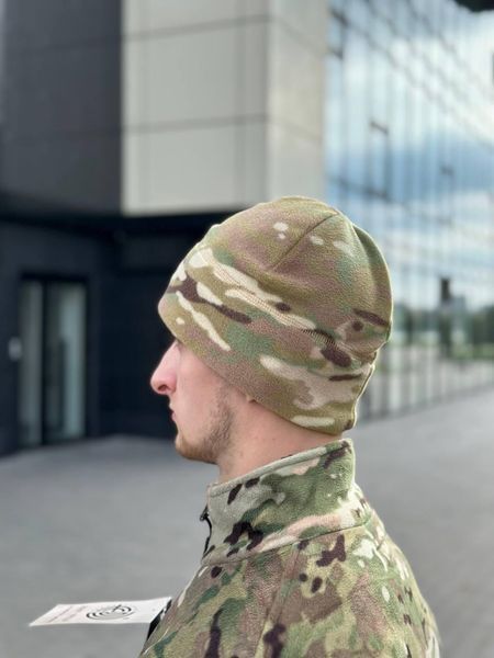 Тактическая теплая флисовая шапка мультикам,шапка для военных мультикам ,теплая зимняя армейская шапка флис