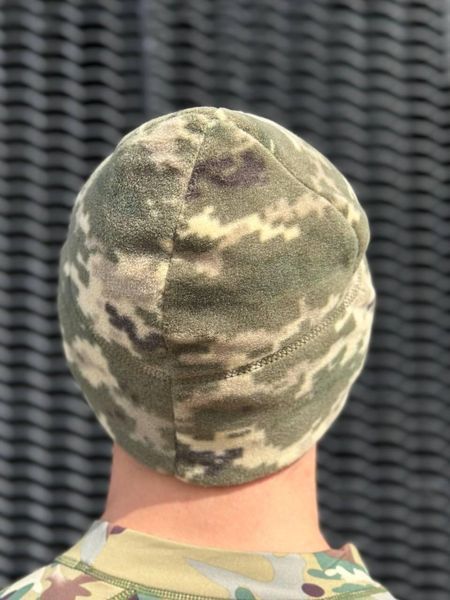 Тактическая теплая флисовая шапка пиксель,шапка для военных пиксель ,теплая зимняя армейская шапка флис