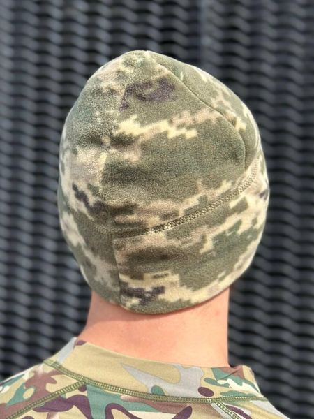 Тактическая теплая флисовая шапка пиксель,шапка для военных пиксель ,теплая зимняя армейская шапка флис
