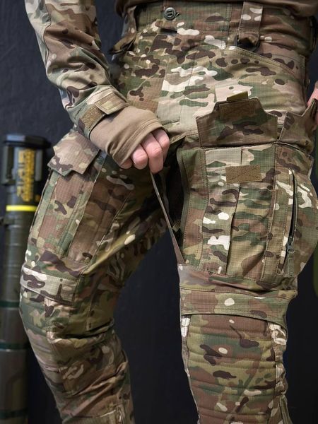 Тактические полевые штаны с наколенниками KS-PRO Military мультикам MTP