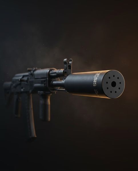 Газорозвантажений компактний глушник NEMESIS MICRO 5.45 на АК-74 м545 фото